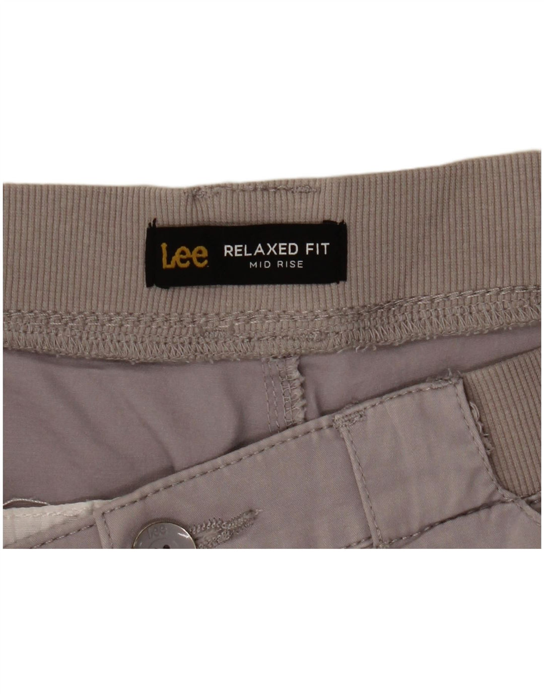 Lee Dame Mid Rise Relaxed Fit Casual Shorts W34 Large Grå
