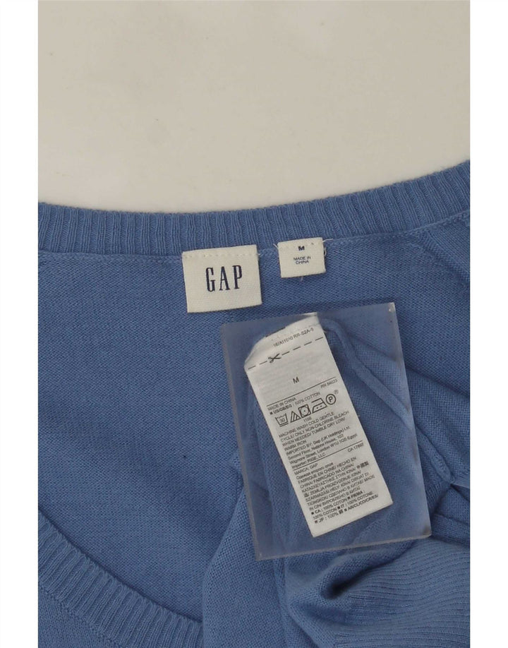 Gap Dame V-hals sweater UK 14 Medium Blue Bomuld