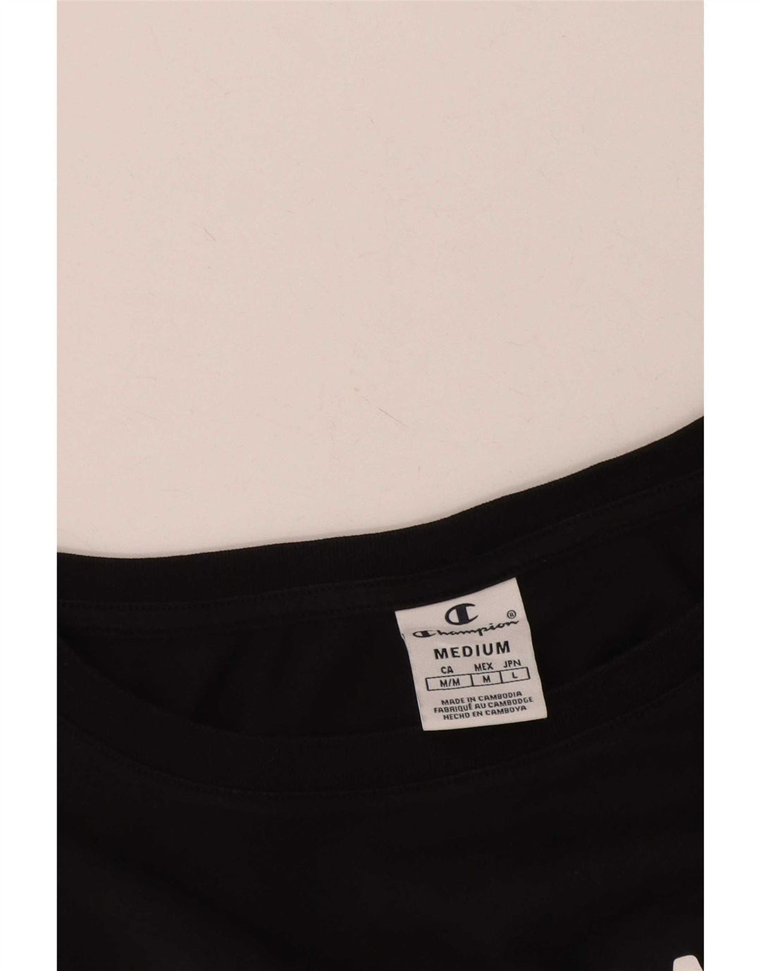 Champion Womens Crop Oversized grafisk T-shirt top UK 14 Medium Black
