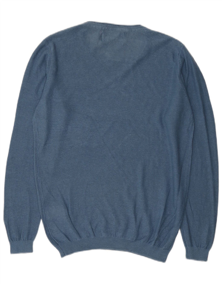 Jack & Jones Herre Boat Neck Jumper Sweater Medium Blue Linen