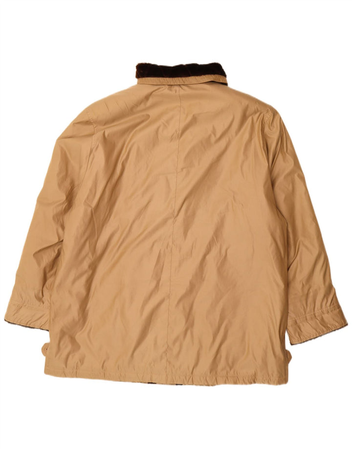 Delmod Dame Oversized Windbreaker Coat UK 18 XL Beige Polyester