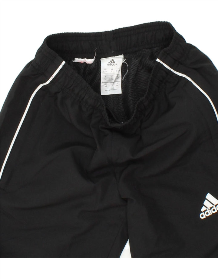 ADIDAS Boys Tracksuit Trousers 9-10 Years Black Vintage Adidas and Second-Hand Adidas from Messina Hembry 