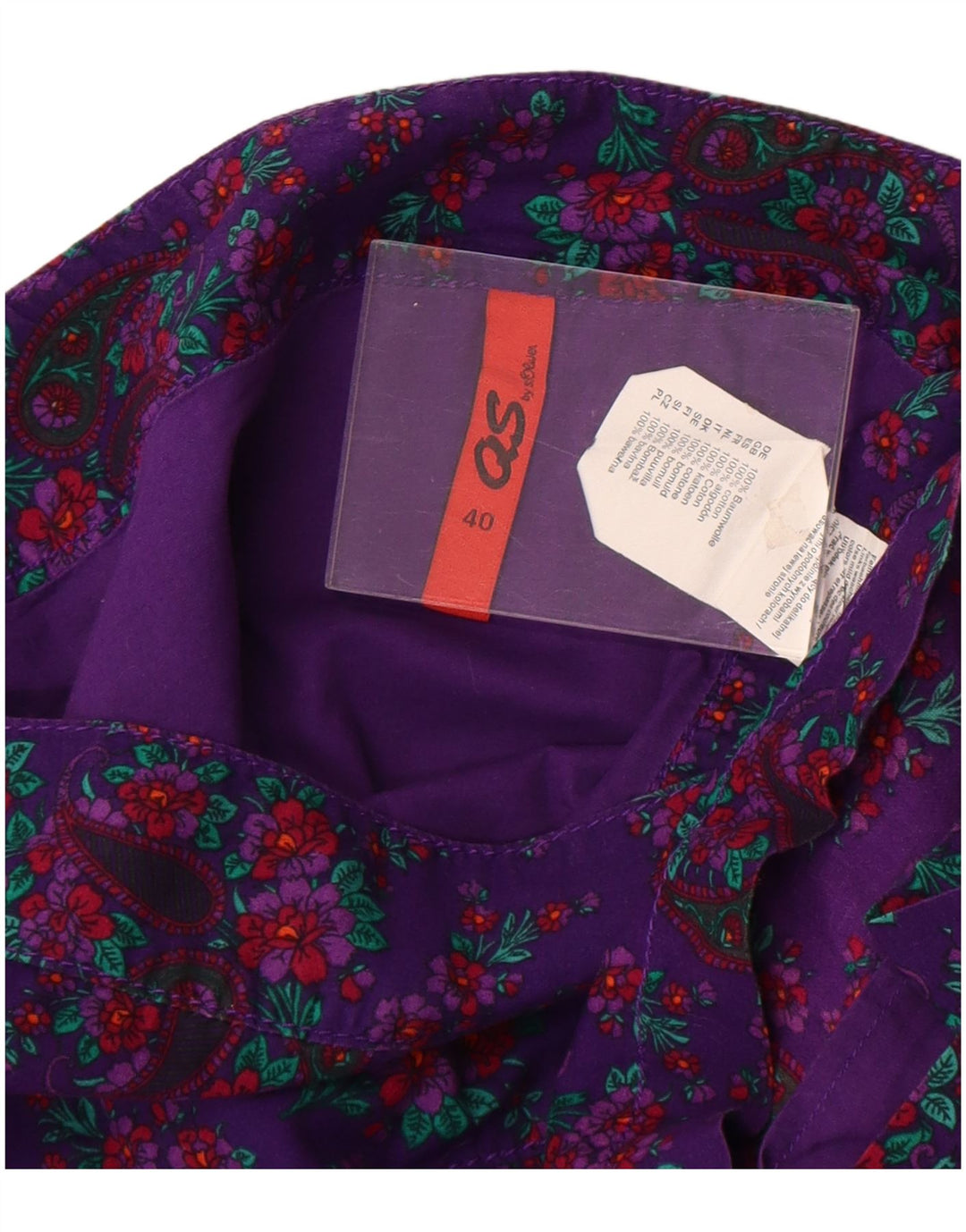 S.Oliver Dame Mini-nederdel EU 40 Medium W34 Lilla Blomsterbomuld