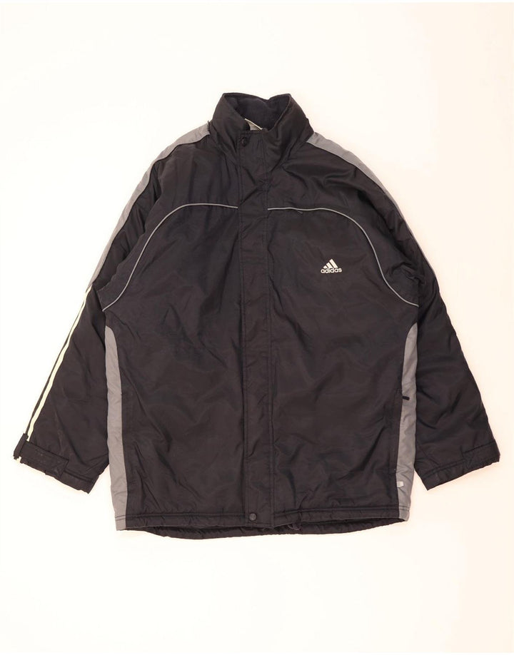 Adidas Windbreaker Jacket med hætte til mænd UK 40/42 Medium Black Colourblock