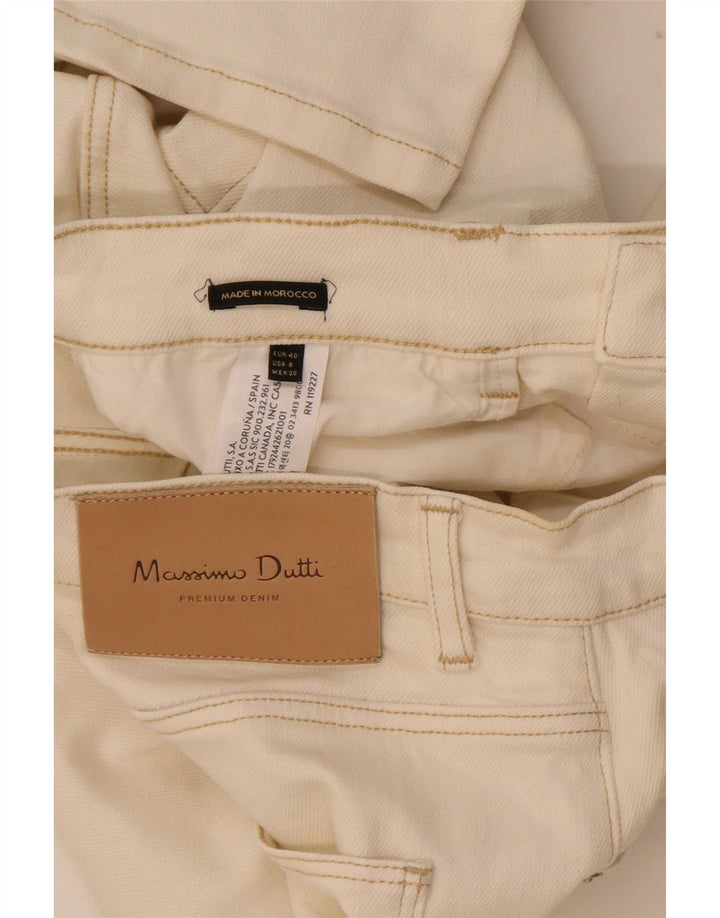 Massimo Dutti Dame Straight Jeans EU 40 Medium W30 L29 Off White Bomuld