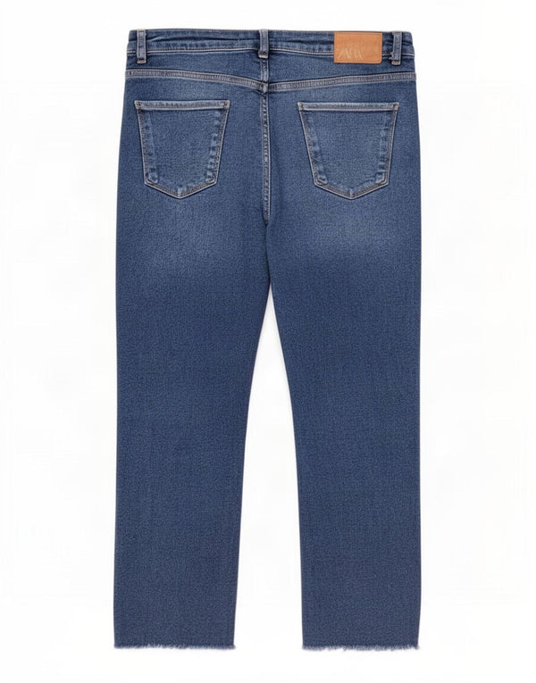 Zara Dame Straight Jeans EU 40 Medium W30 L26 Blå