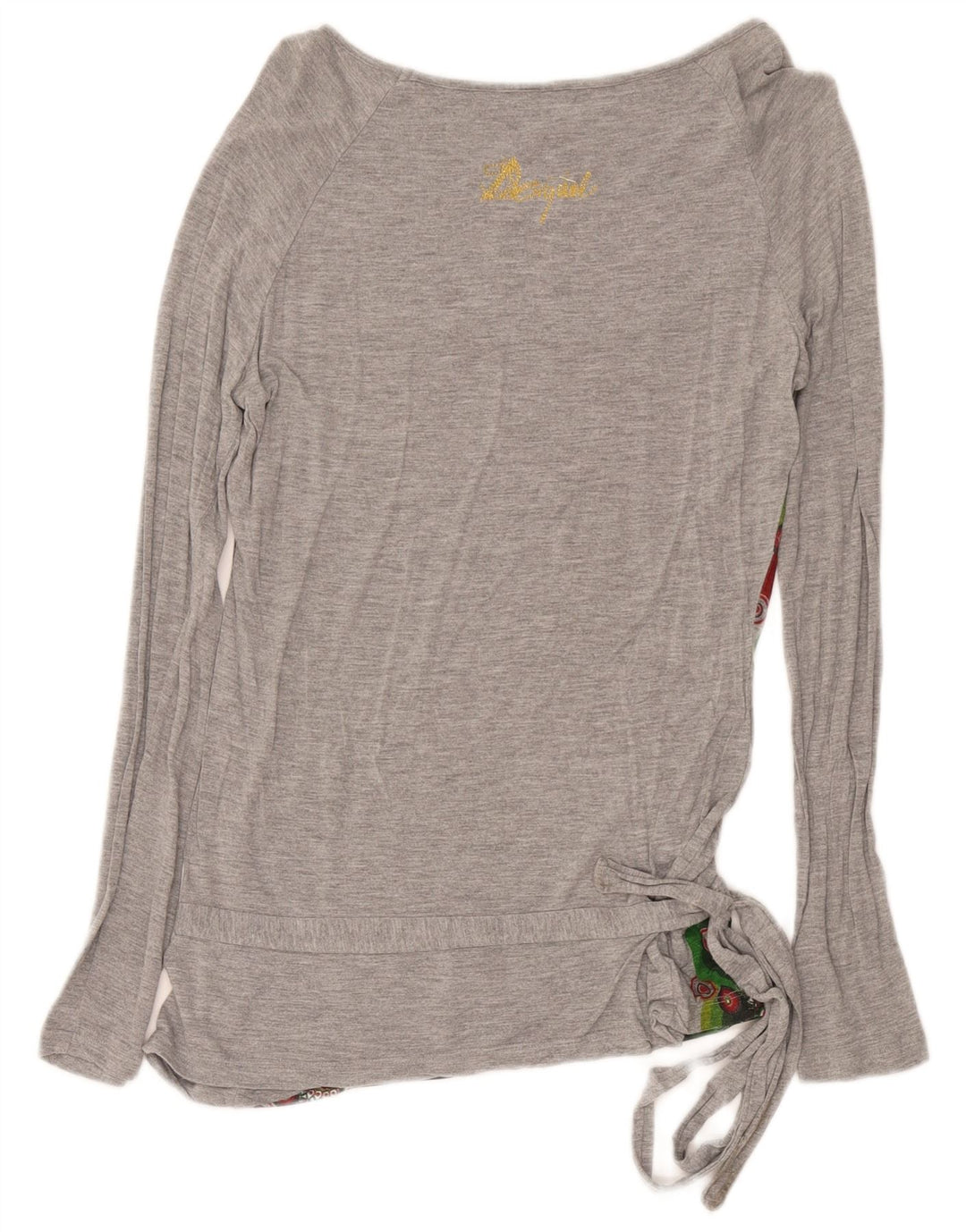 Desigual Dame Grafisk Top Langærmet UK 12 Medium Grå Geometrisk