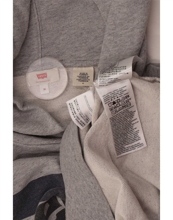 Levi's Grafisk hættetrøje til mænd mellemgrå bomuld