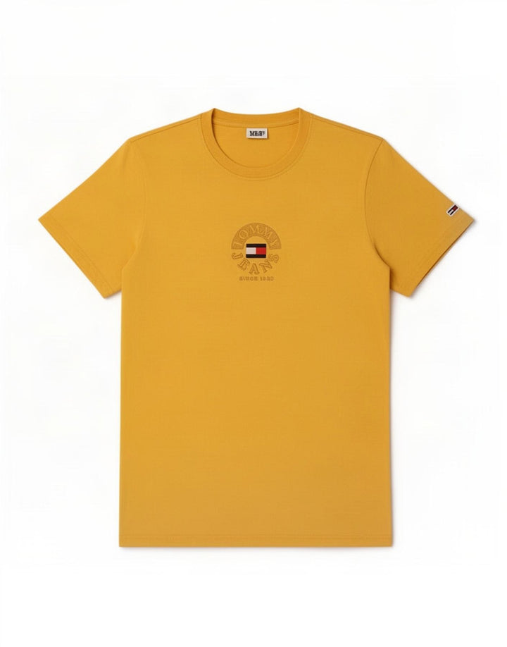 Tommy Hilfiger Herre grafisk T-shirt Top Medium Gul Bomuld