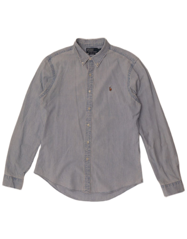 Polo Ralph Lauren Mens Slim Fit Denim Shirt Large Blue Cotton