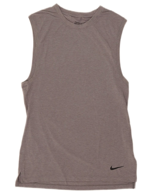 Nike Dame Dri Fit Vest Top UK 10 Small Grå Polyester