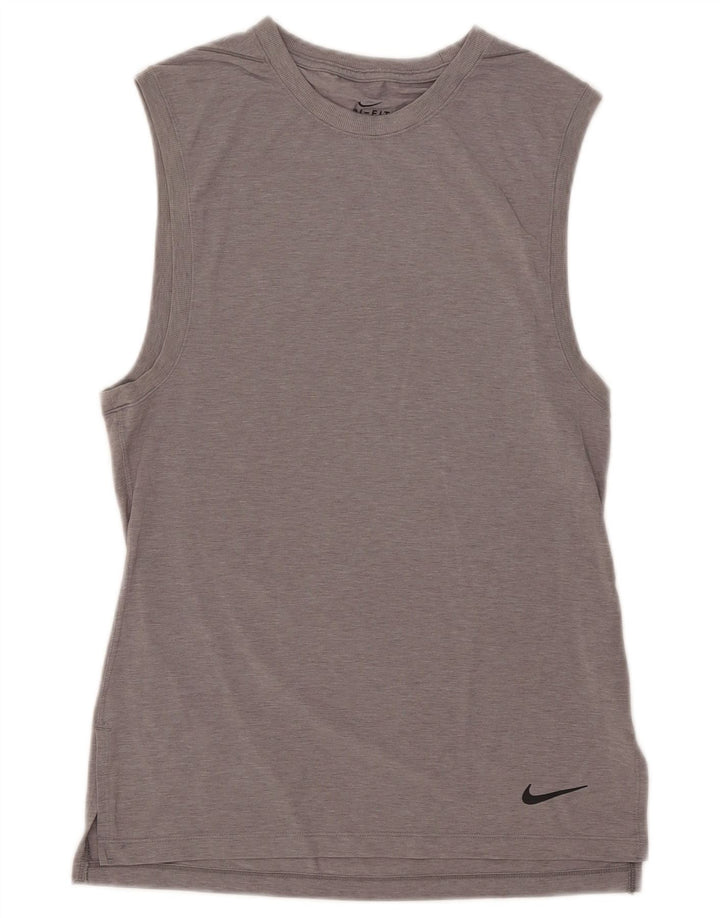Nike Dame Dri Fit Vest Top UK 10 Small Grå Polyester