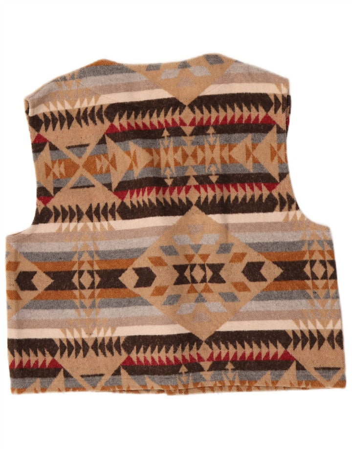 Vintage herrevest mellembeige stribet akryl