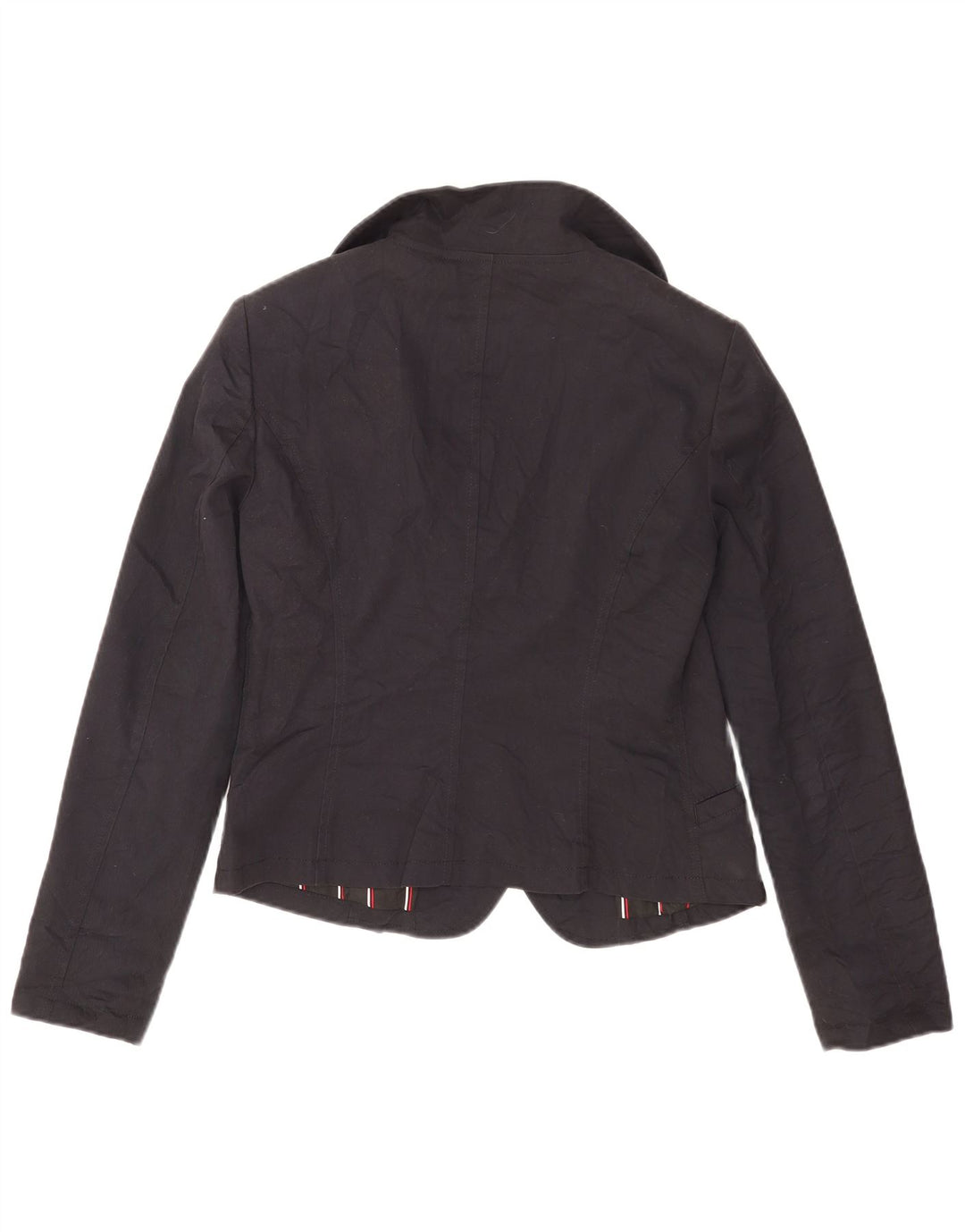 Armani Jeans Dame Crop 1 Knap Blazer Jacket US 10 Large Navy Blue