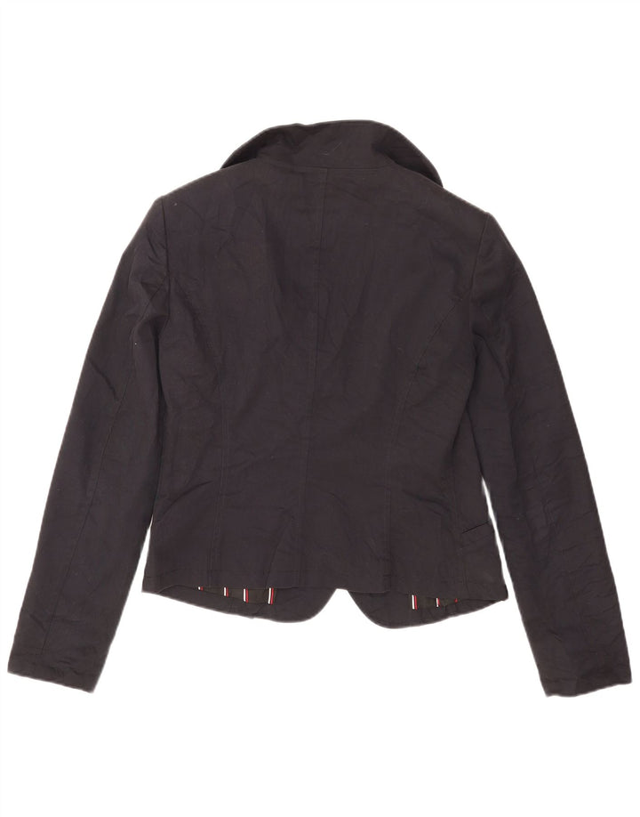 Armani Jeans Dame Crop 1 Knap Blazer Jacket US 10 Large Navy Blue