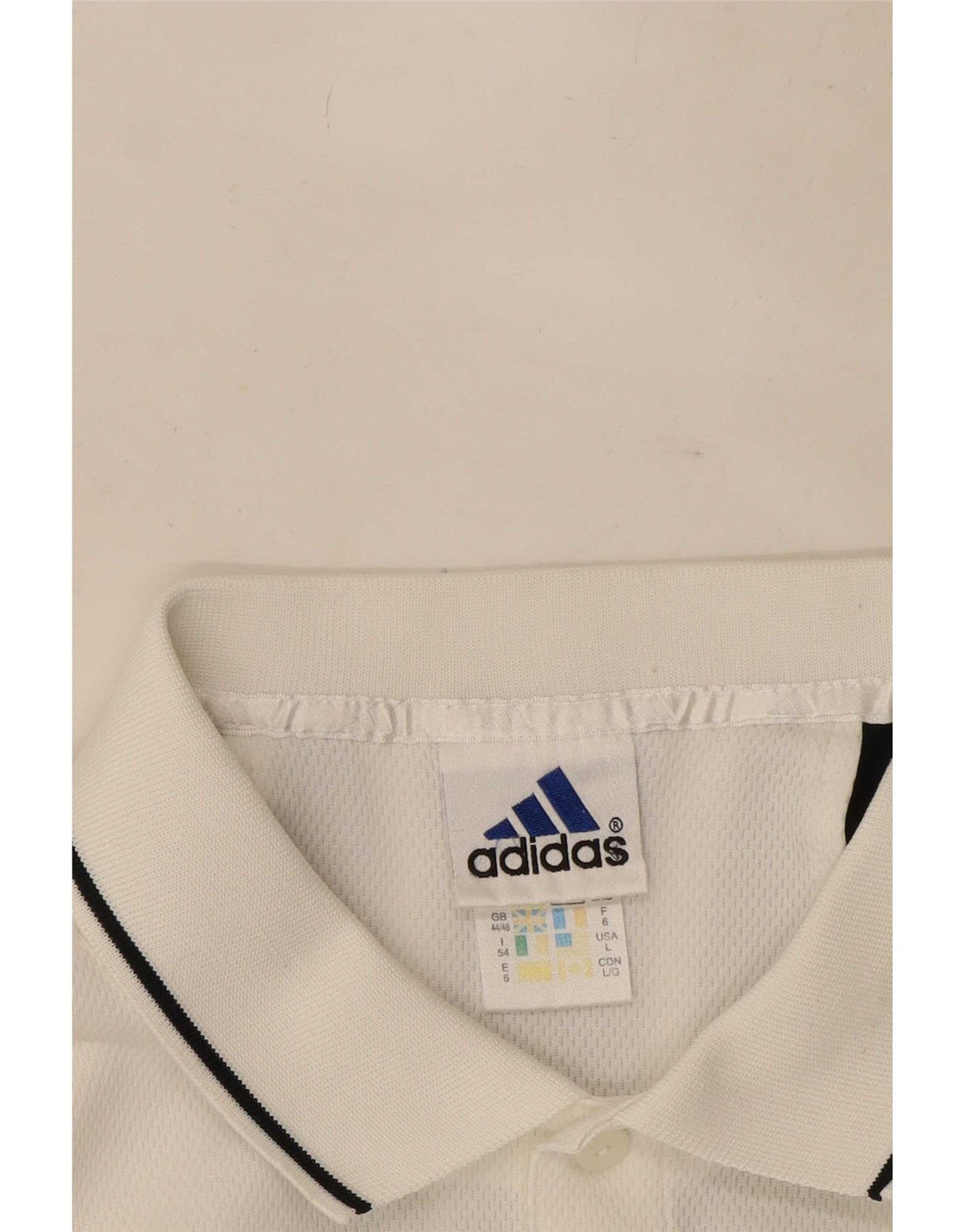 Adidas Polo Shirt til mænd UK 44/46 Large White Polyester