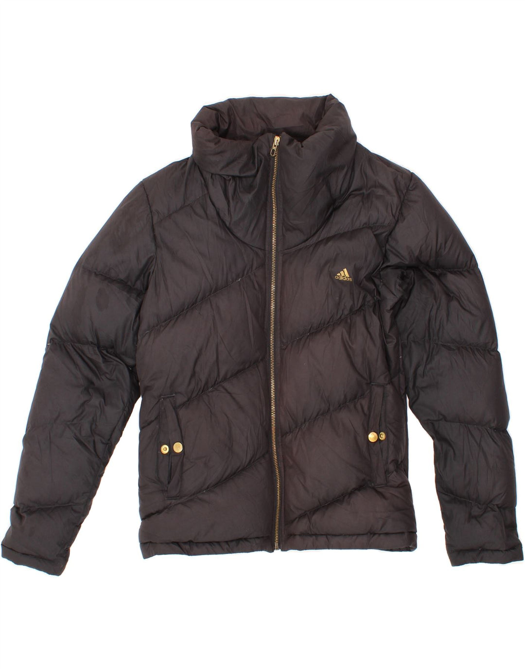 ADIDAS Womens Padded Jacket UK 12 Medium  Black Vintage Adidas and Second-Hand Adidas from Messina Hembry 