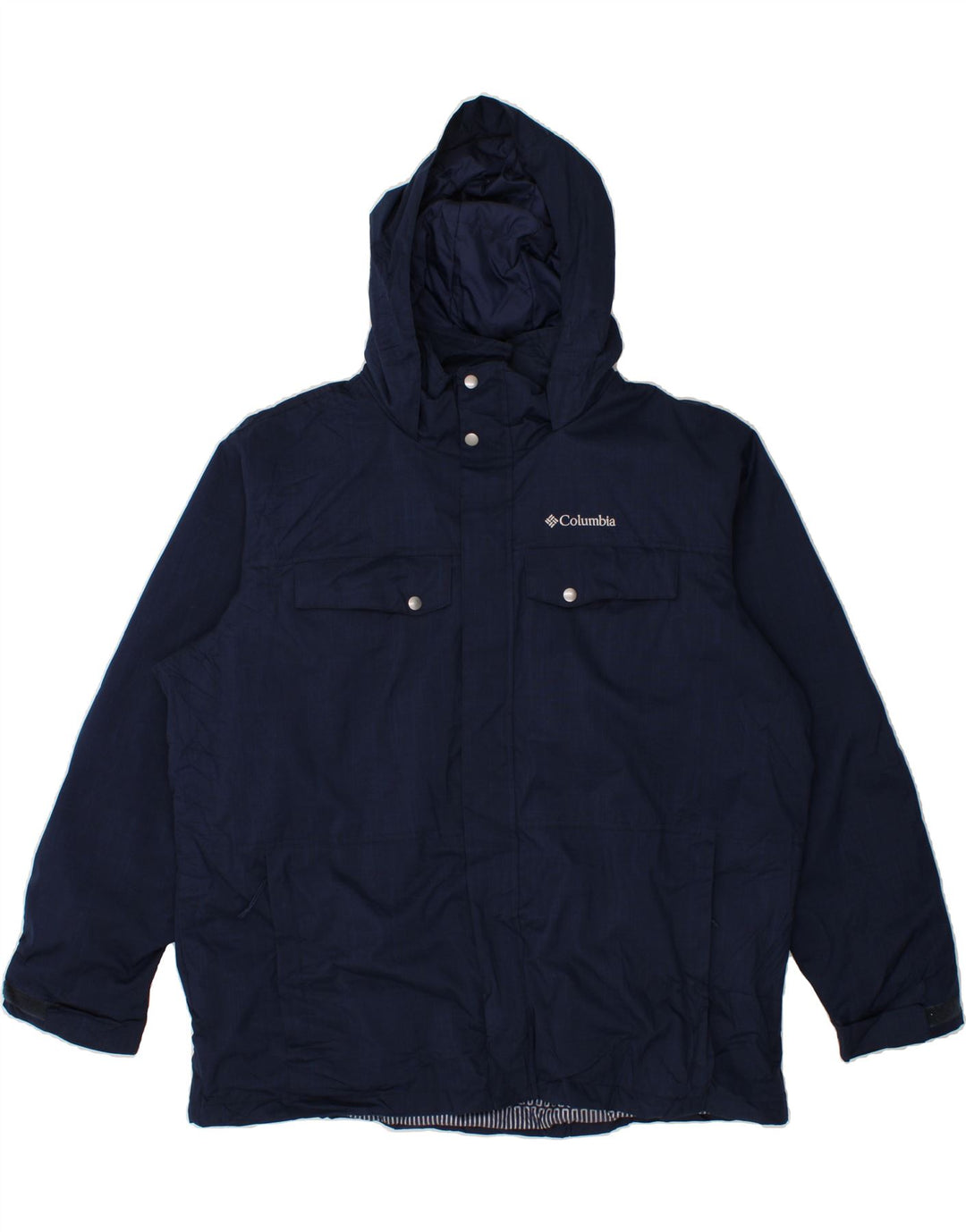 COLUMBIA Herre Hættevindjakke UK 44 2XL Navy Blue Polyester