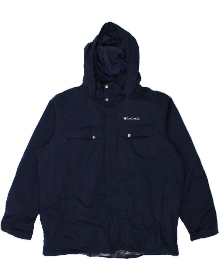 COLUMBIA Herre Hættevindjakke UK 44 2XL Navy Blue Polyester