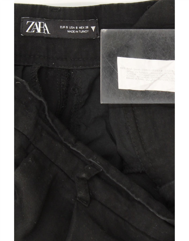 Marks & Spencer Womens Pegged Chino-bukser Small W26 L34 Black Lyocell