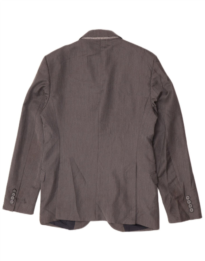 Zara Herre 2-knaps blazerjakke EU 46 Lille grå polyester