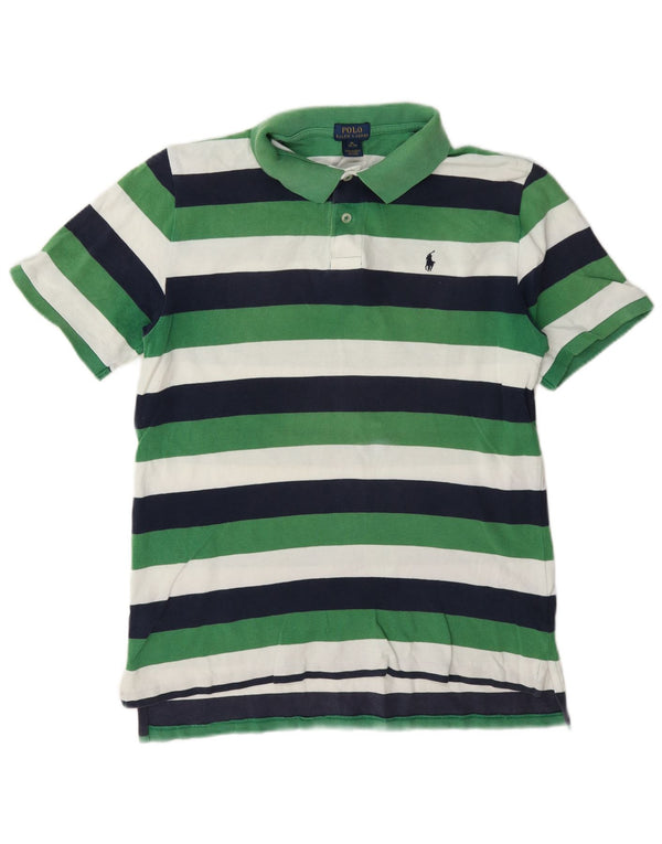 Polo Ralph Lauren drenge rugby skjorte 15-16 år XL grøn stribet bomuld