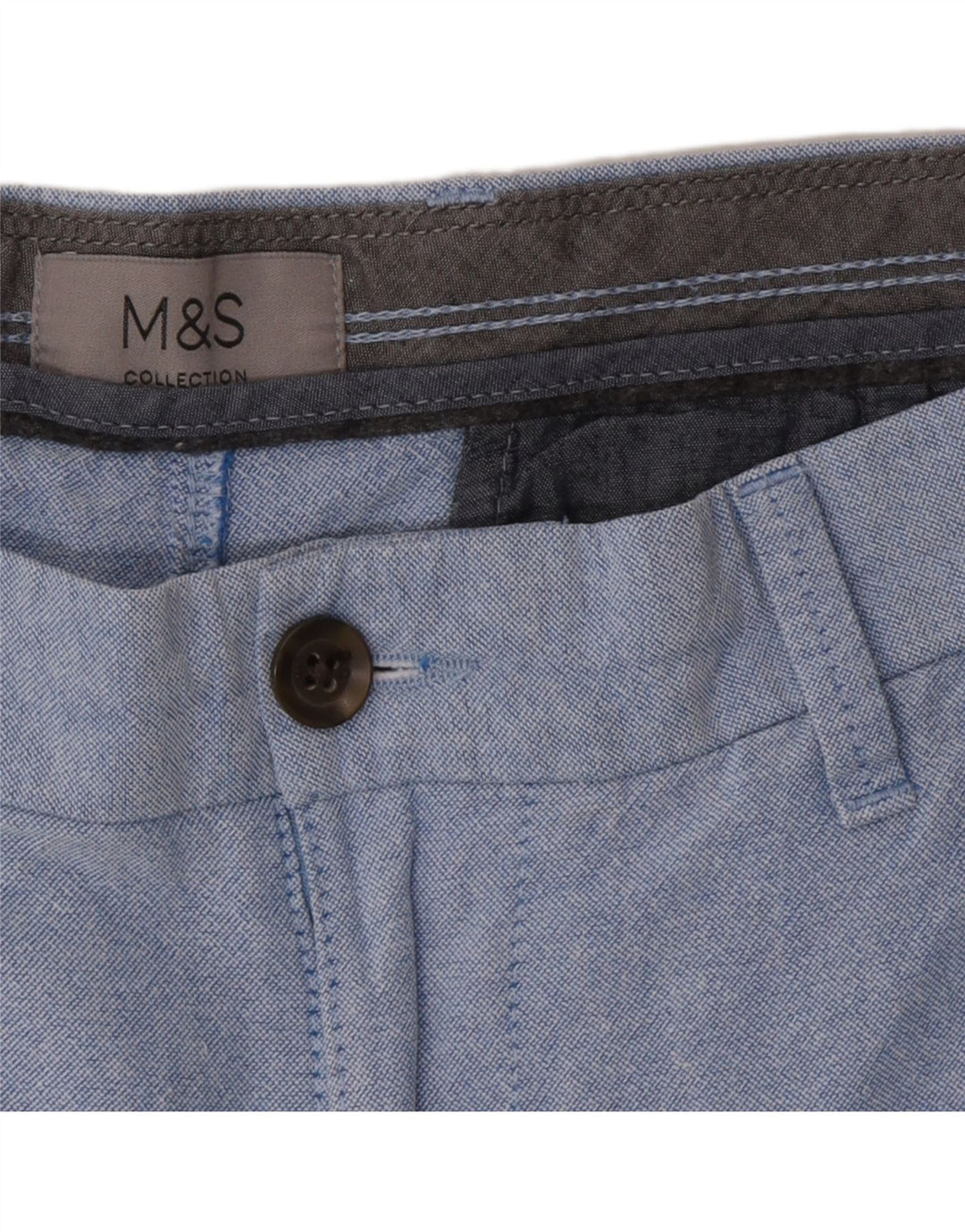 Marks & Spencer Herre Chino Shorts W34 Large Blue Cotton