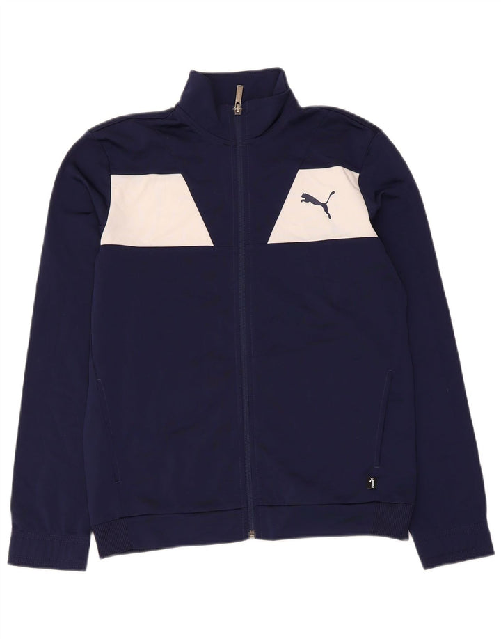 Puma Træningsdragt Topjakke til drenge 13-14 år Navy Blue Colourblock