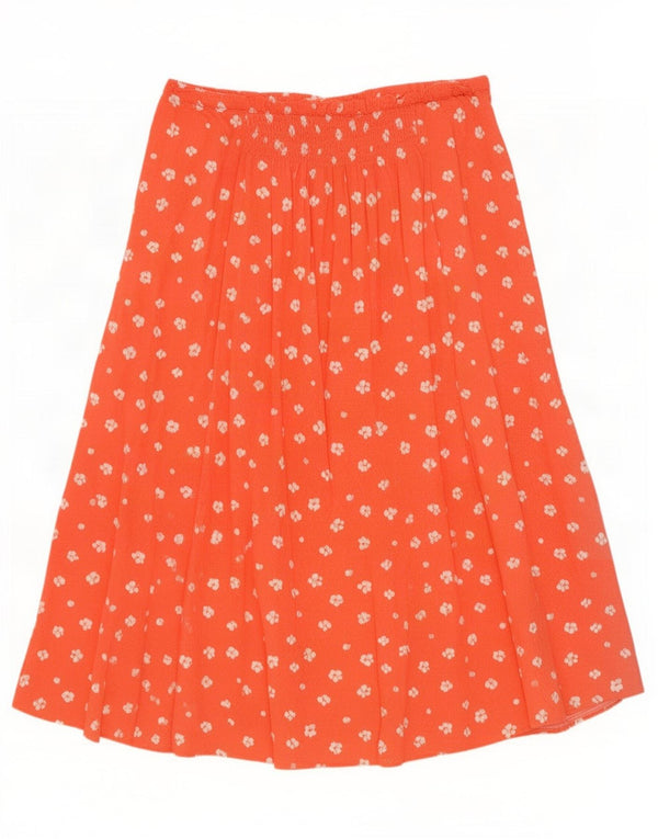 White Stuff Womens Flared Skirt UK 16 Large W32 Red Floral Viscose