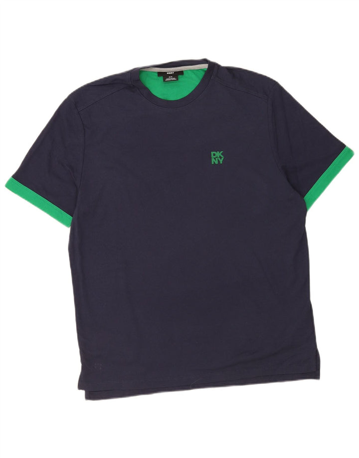 Dkny Herre T-Shirt Top Medium Marineblå Bomuld