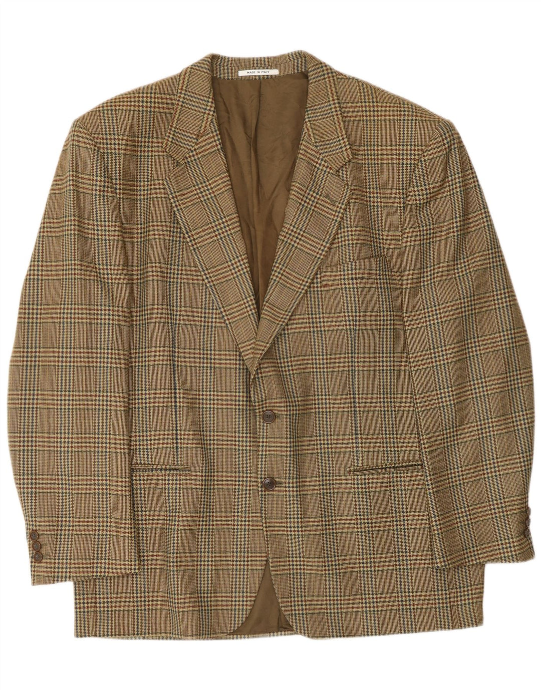 Vintage herre 2-knaps blazerjakke UK 40 Large Beige Houndstooth