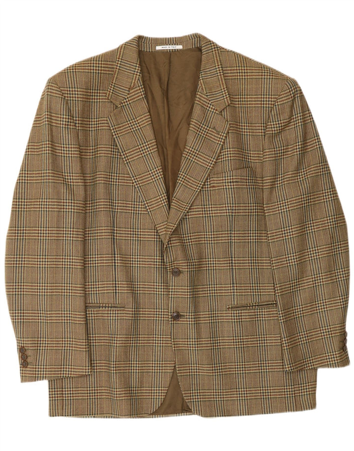 Vintage herre 2-knaps blazerjakke UK 40 Large Beige Houndstooth
