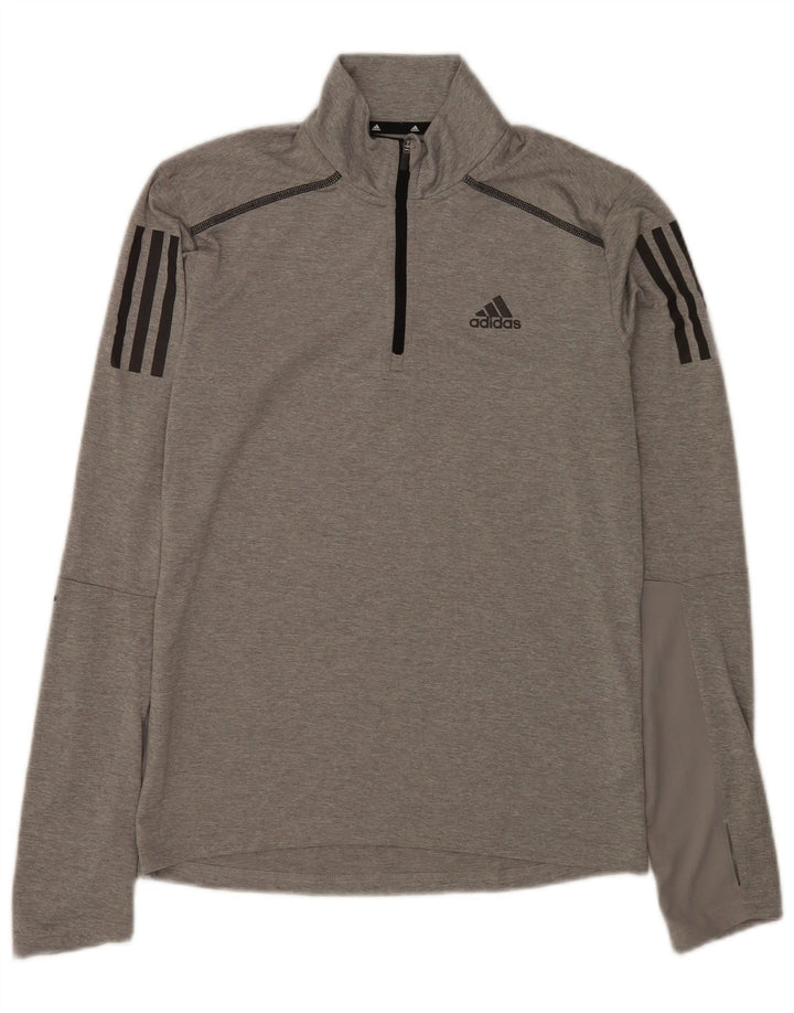 Adidas Herre Aeroready Zip Neck Pullover Træningsdragt Top XS Grå Polyester