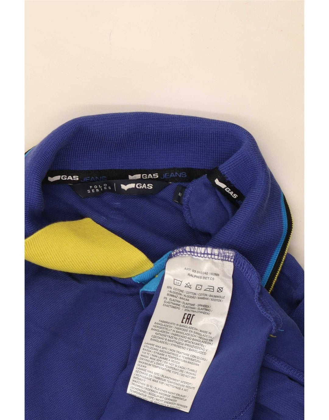 Gas Poloshirt til mænd, lille blå stribet bomuld