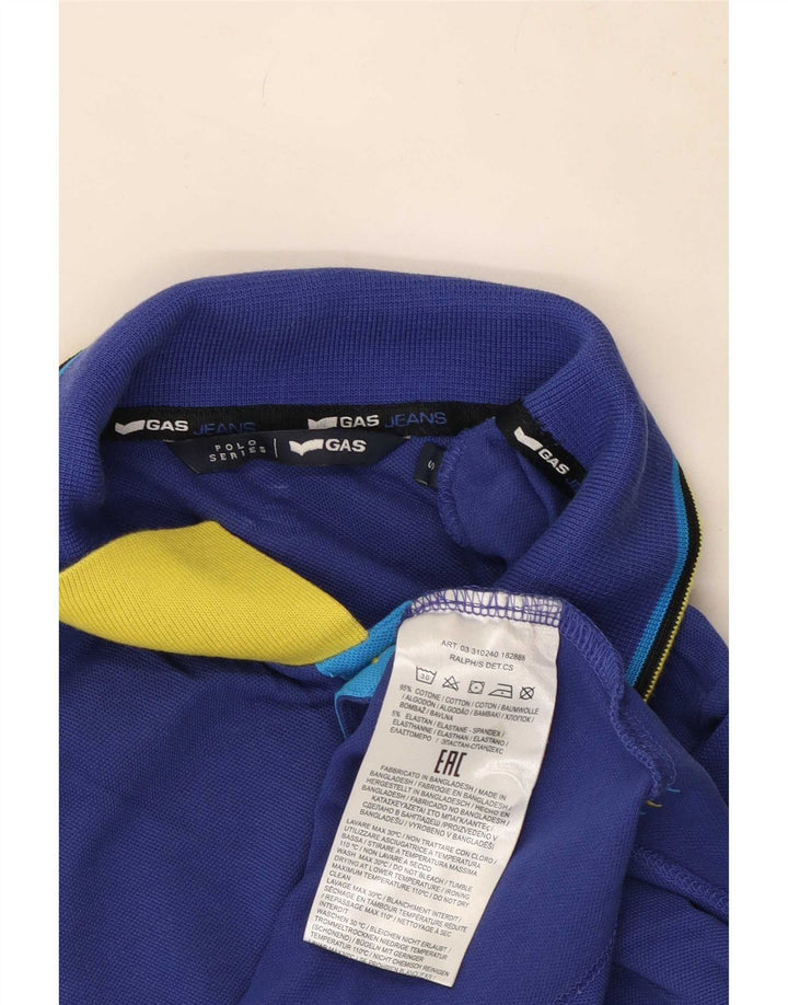 Gas Poloshirt til mænd, lille blå stribet bomuld