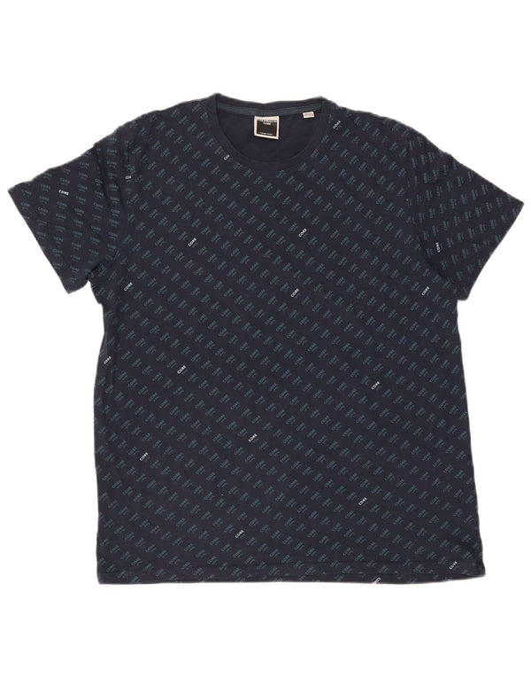 Jack & Jones Herre grafisk T-shirt Top Stor marineblå bomuld