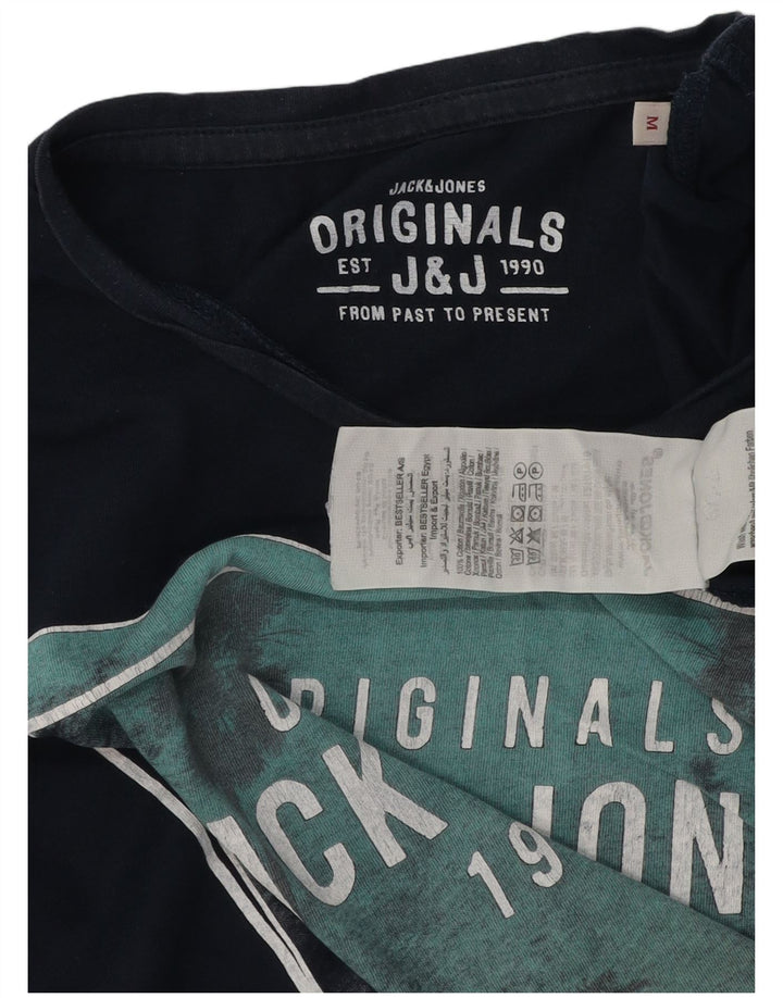 Jack & Jones Herre grafisk T-shirt Top Medium Marineblå Bomuld
