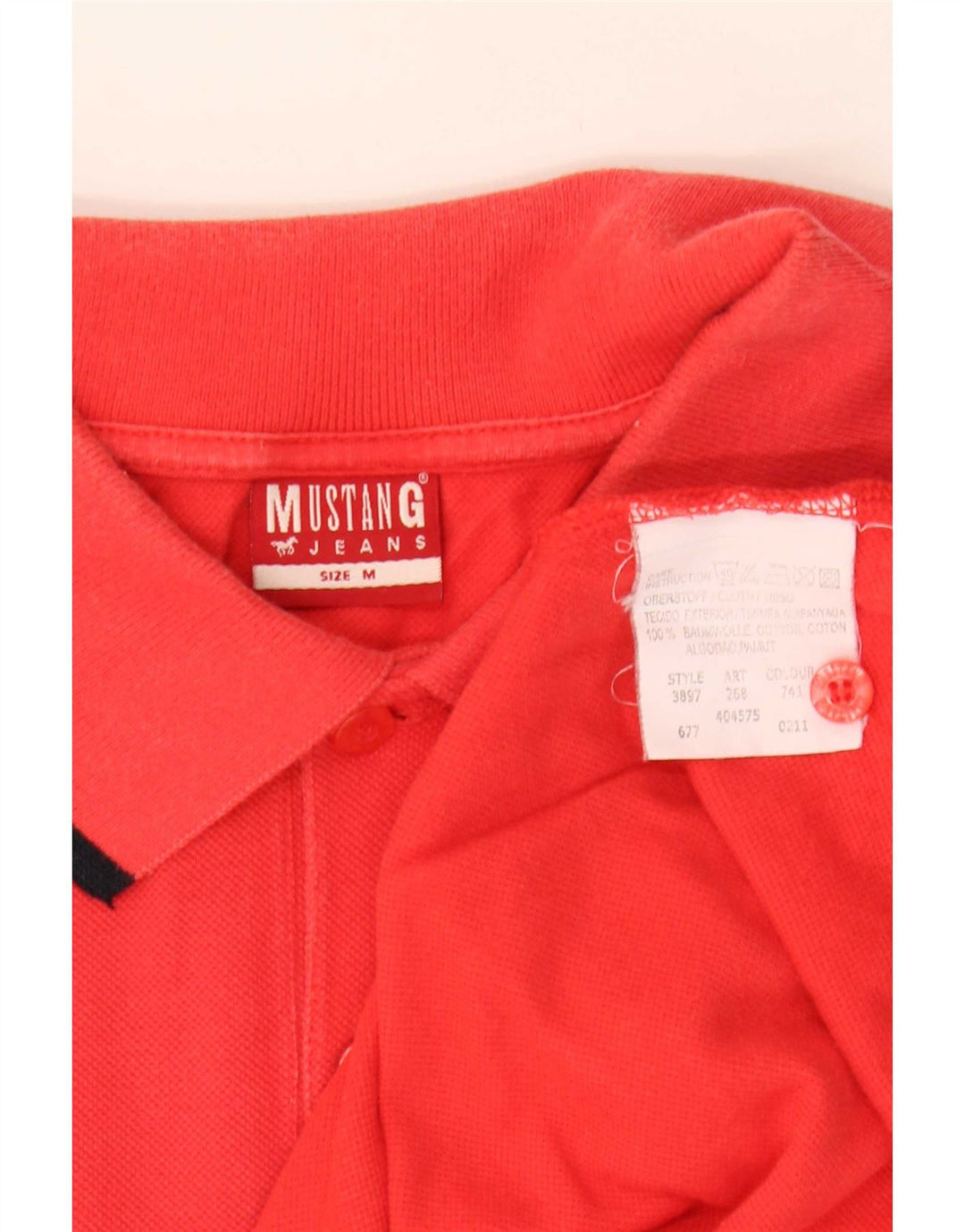 Mustang herre poloshirt Medium rød bomuld