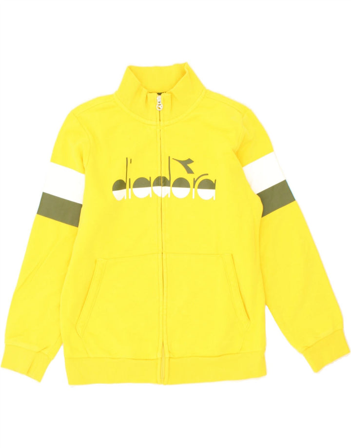 DIADORA Boys Graphic Tracksuit Top Jacket 10-11 Years Large  Yellow Vintage Diadora and Second-Hand Diadora from Messina Hembry 