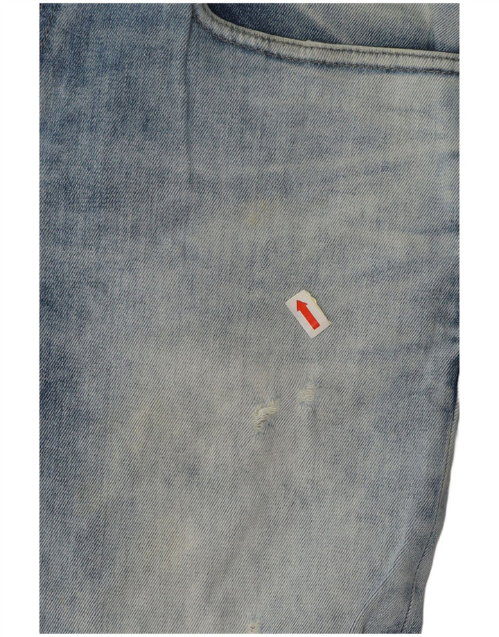 CALVIN KLEIN Herre Distressed Skinny Jeans 33 L32 Blå Bomuld