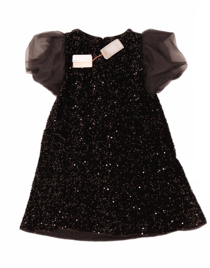 Monsoon Girls Paillet A-Line Kjole 12-13 År Sort Polyester
