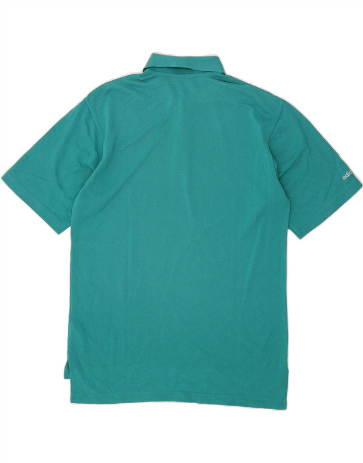ADIDAS Mens Polo Shirt UK 38/40 Medium Turquoise Cotton Vintage Adidas and Second-Hand Adidas from Messina Hembry 