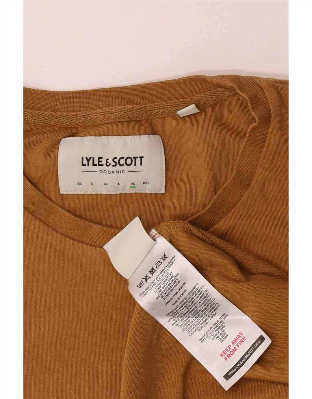 Lyle & Scott Herre T-Shirt Top XL Brun Bomuld
