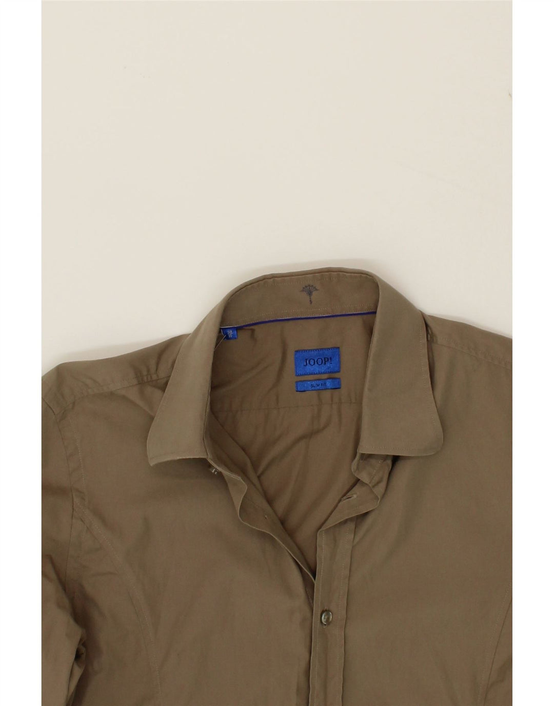 JOOP Mens Slim Fit Shirt Size 15 38 Medium Beige Cotton Vintage Joop and Second-Hand Joop from Messina Hembry 