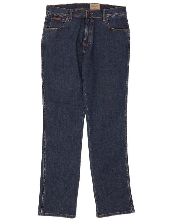 Wrangler Herre Texas Stretch Straight Jeans W35 L34 Blå Bomuld