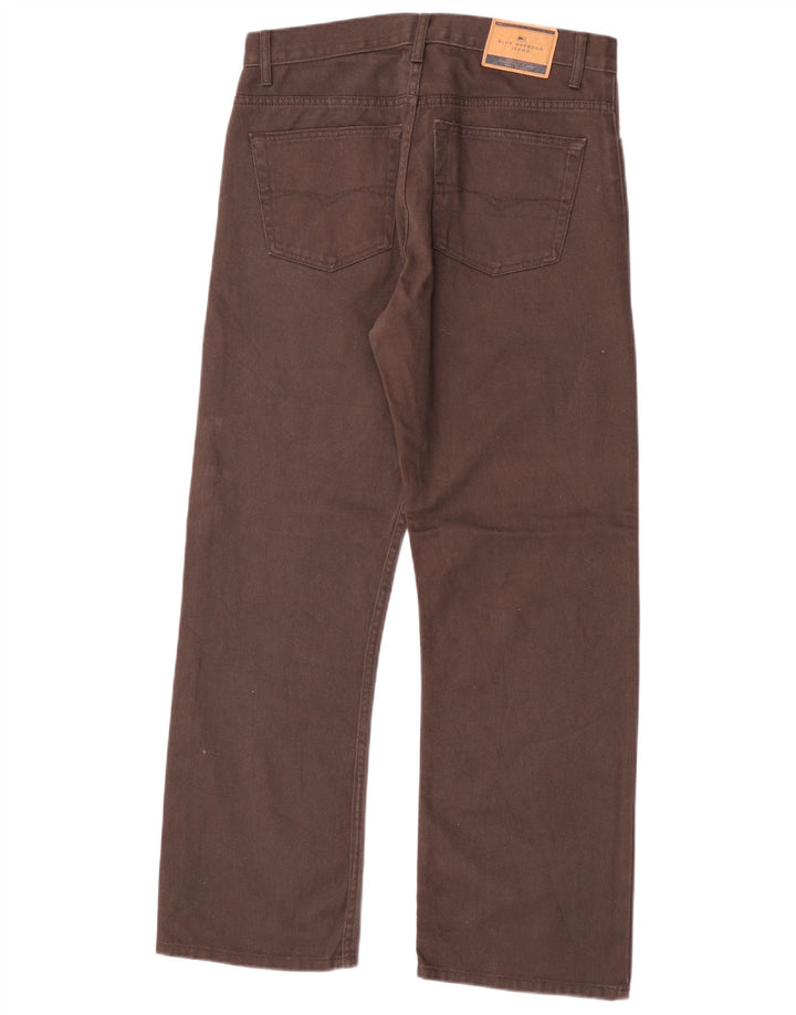 Marks & Spencer Herre Blue Harbor Straight Jeans W32 L29 Brun Bomuld