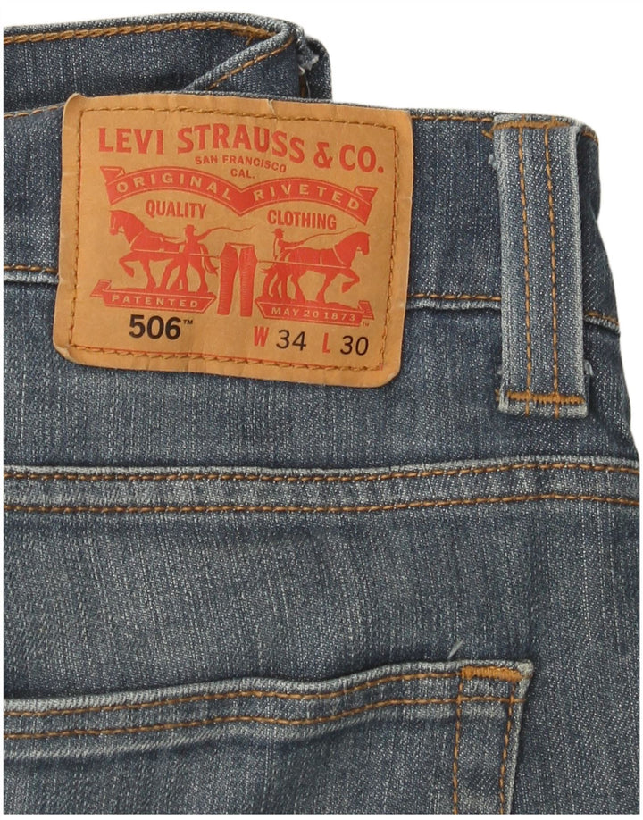 Levi's Herre 506 Straight Jeans W34 L30 Blå Bomuld