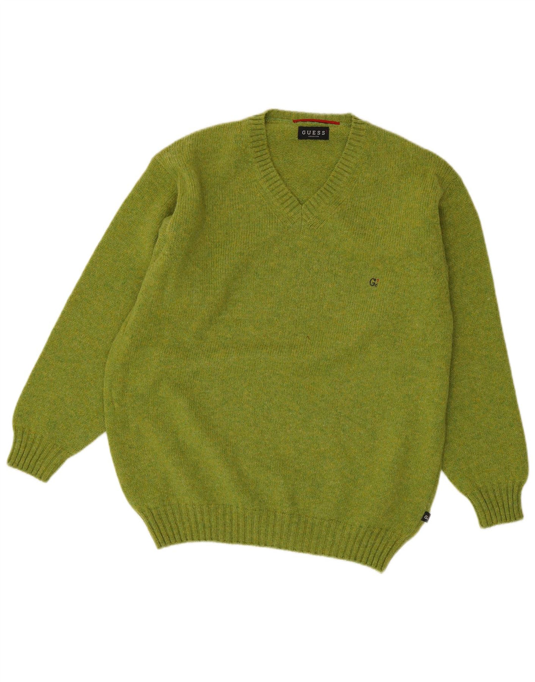 Guess Herre V-hals sweater Stor grøn uld