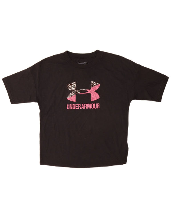 Under Armour Girls Heat Gear Grafisk T-Shirt Top 11-12 År Stor Sort