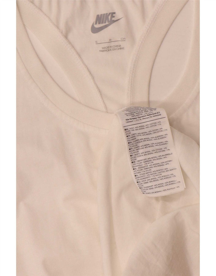 Nike Dame Grafisk Vest Top UK 10 Small White Modal